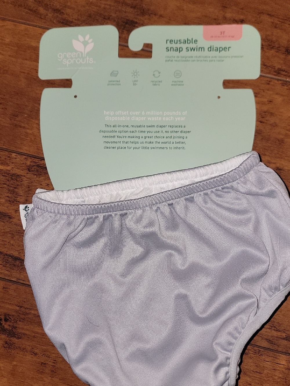 Green Sprouts Girls' Reusable Snap Swim Diaper 3T